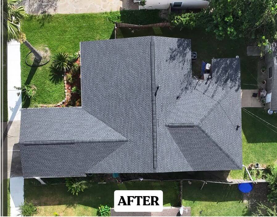 Reemplazo de techo en Houston después de la instalación