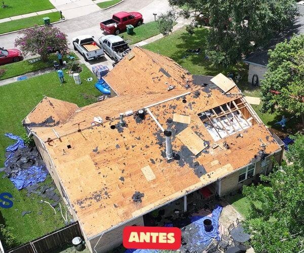 Reemplazo de techo en Houston antes de la instalación