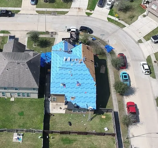 Roof surface prepared for underlayment during a Houston-area roof replacement