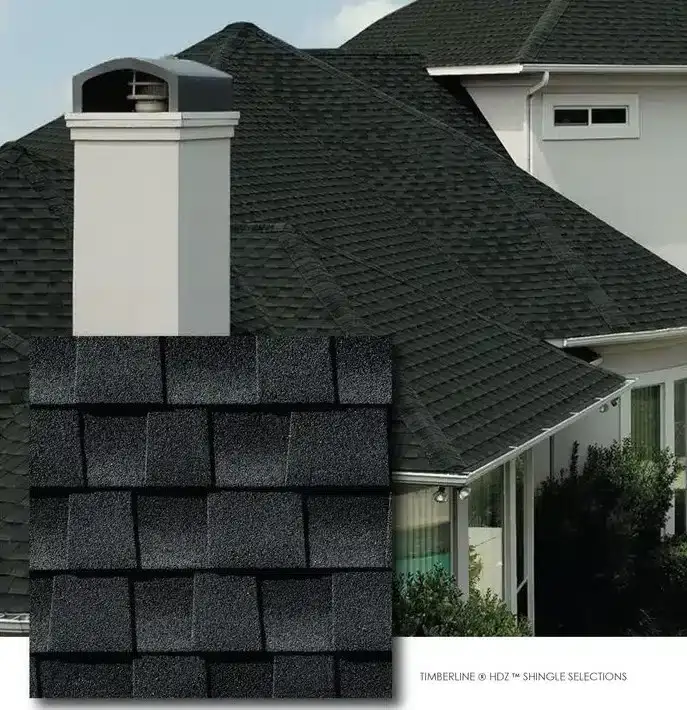 GAF Timberline HDZ shingle, charcoal, close-up